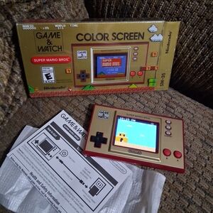 Nintendo Super Mario Bros Handheld Game and Watch Console W/ Box Manual